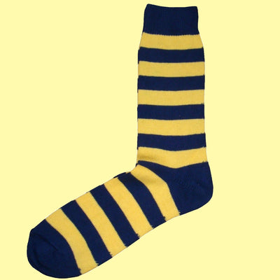 Bassin and Brown Hooped Stripe Socks - Yellow and Navy