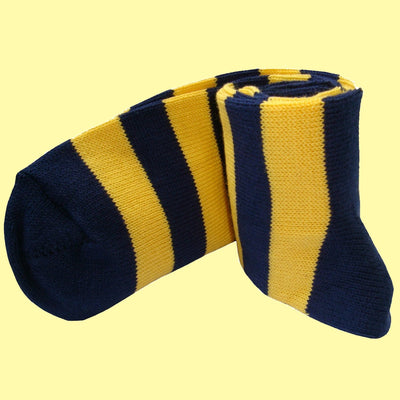 Bassin and Brown Hooped Stripe Socks - Yellow and Navy