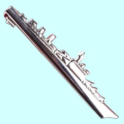 Bassin and Brown Battleship Tie Bar - Silver