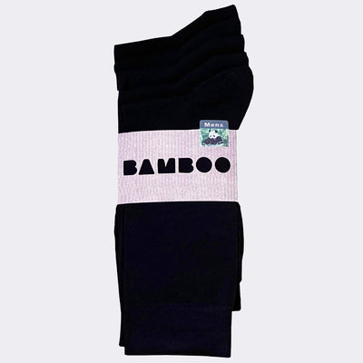 Bassin and Brown Five Pack 100% Bamboo Plain Black Socks