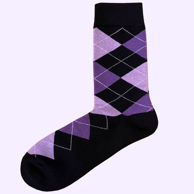 Bassin and Brown Fleta Argyle Socks -  Black, Purple and Lilac