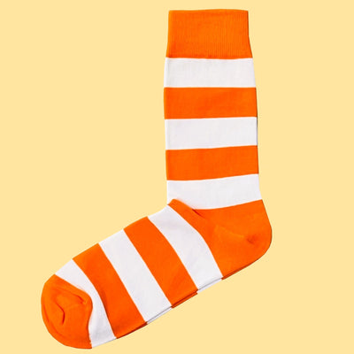 Bassin and Brown Matthews Hooped Stripe Socks - Orange and White