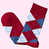 Bassin and Brown Kynaston Argyle Socks - Red, Blue and White