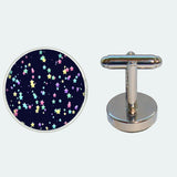 Bassin and Brown Multi Colour Mini Stars Cufflinks  -  Navy