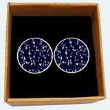 Bassin and Brown Multi Colour Mini Stars Cufflinks  -  Navy