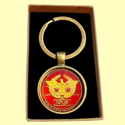 Bassin and Brown  SPQR - The Senate and People of Rome Keyring - Wine and Gold