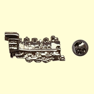 Steam Train Engine Lapel Pin - Silver