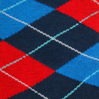 Bassin and Brown Argyle Socks - Red, Blue, Navy and Turquoise