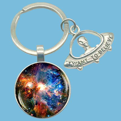 Bassin and Brown Nebula Keyring - Blue, Brown, Green and White