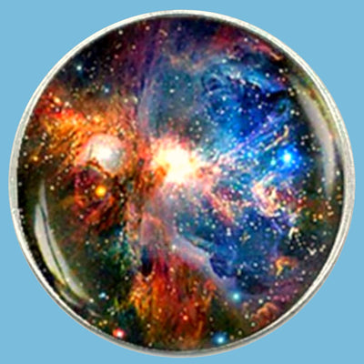 Bassin and Brown Nebula Keyring - Blue, Brown, Green and White